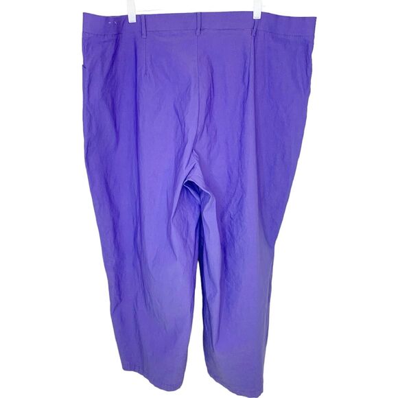Ashley Stewart Purple Stretch Power Twill Pull-On Trousers Pants Plus Size 28 4X - Picture 2 of 8